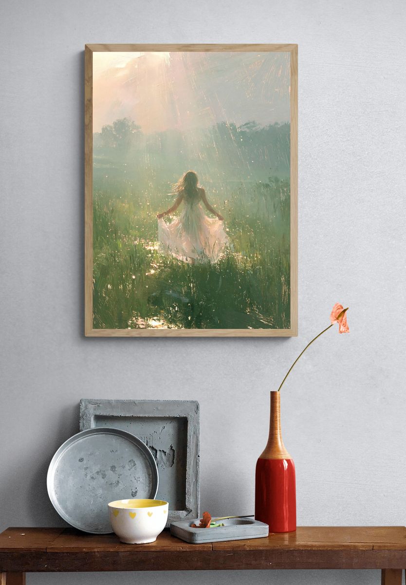 Sunlit Meadow Figure Fine-Art Print. — room view 3