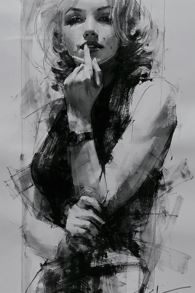 Monochrome Femme Portrait Print.