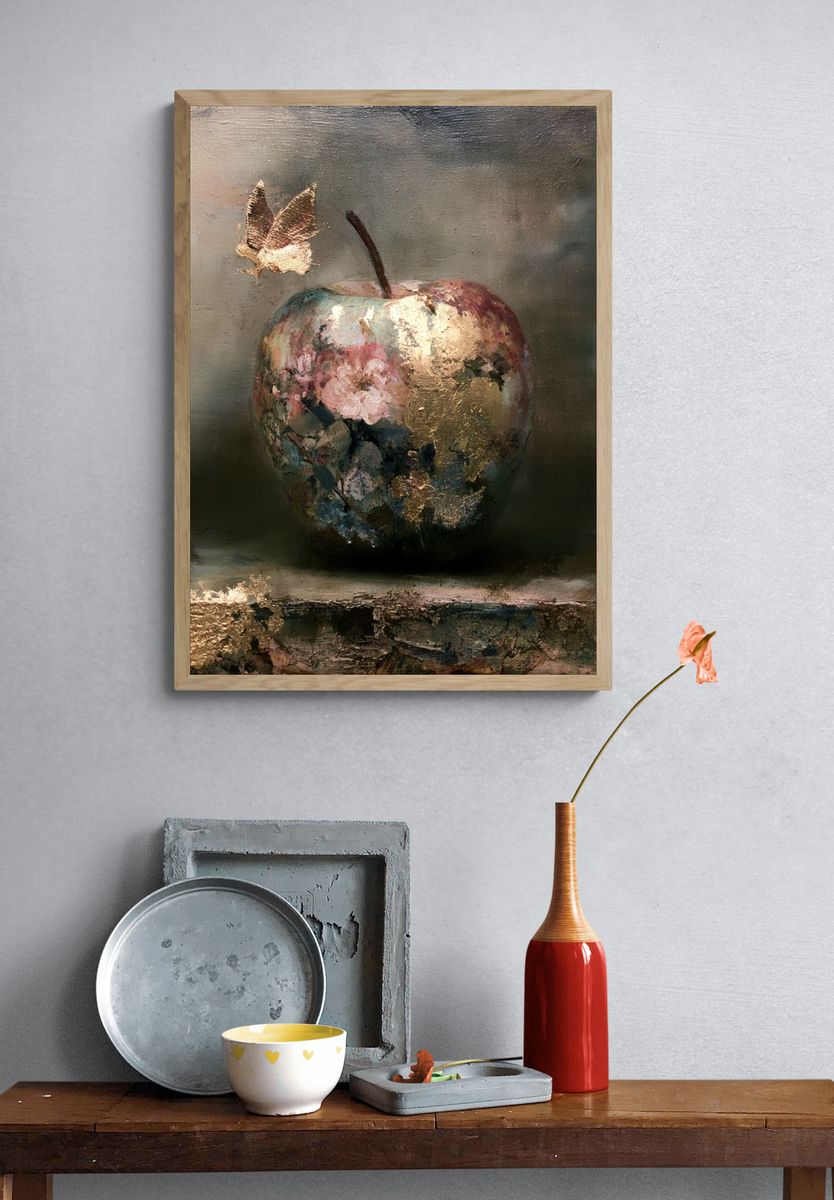 Floral Apple Still Life Poster. — room view 3