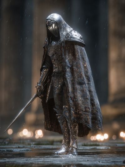 Mysterious Knight — Fantasy Art Print. poster print