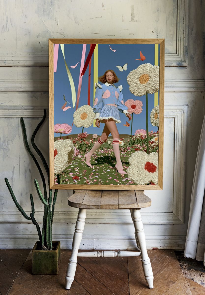Pastel Fashion Garden Photography Poster. — room view 1