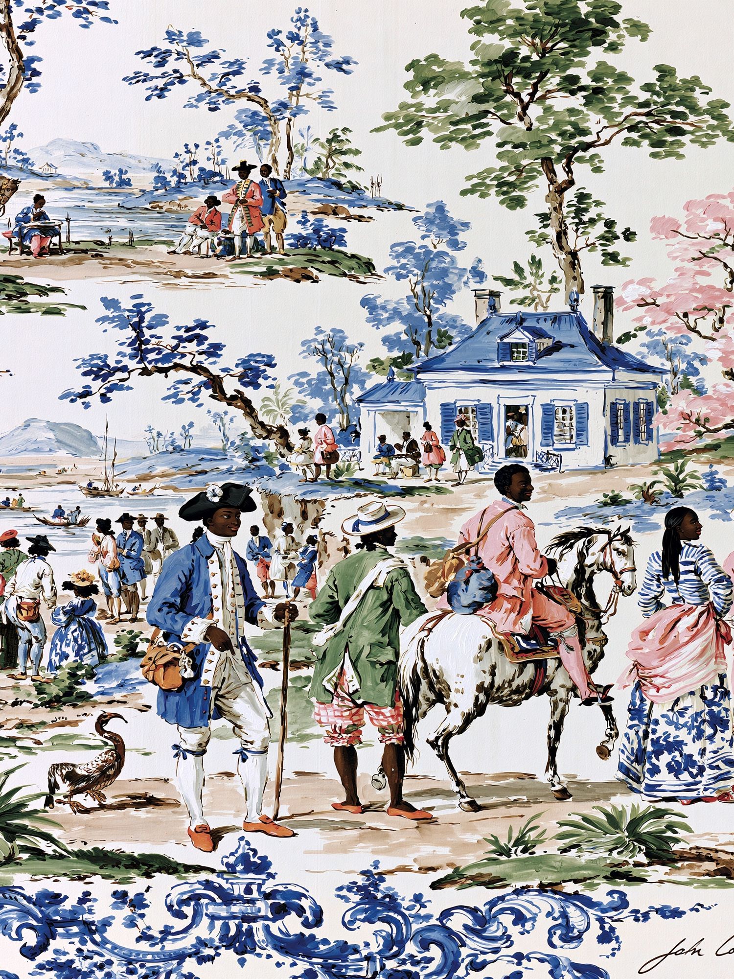 Pastoral Scene Watercolor Print. poster — fine-art art