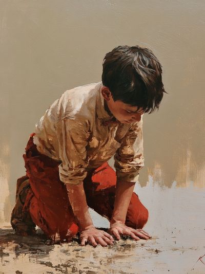 Boy Kneeling Fine-Art Print.