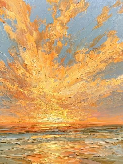 Golden Seascape Sunrise Print. poster