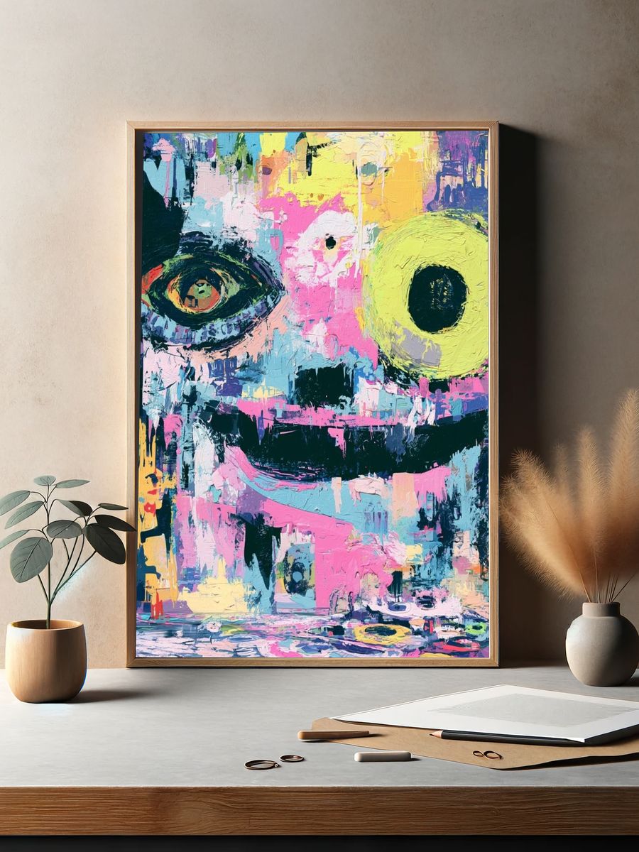 Abstract Face Pop-Art Poster. — room view 2
