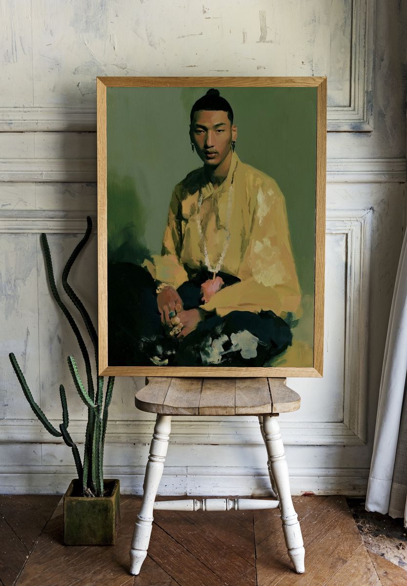 Contemplative Portrait Fine-Art Poster. room preview