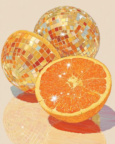 Disco Orange Still Life Poster. poster print