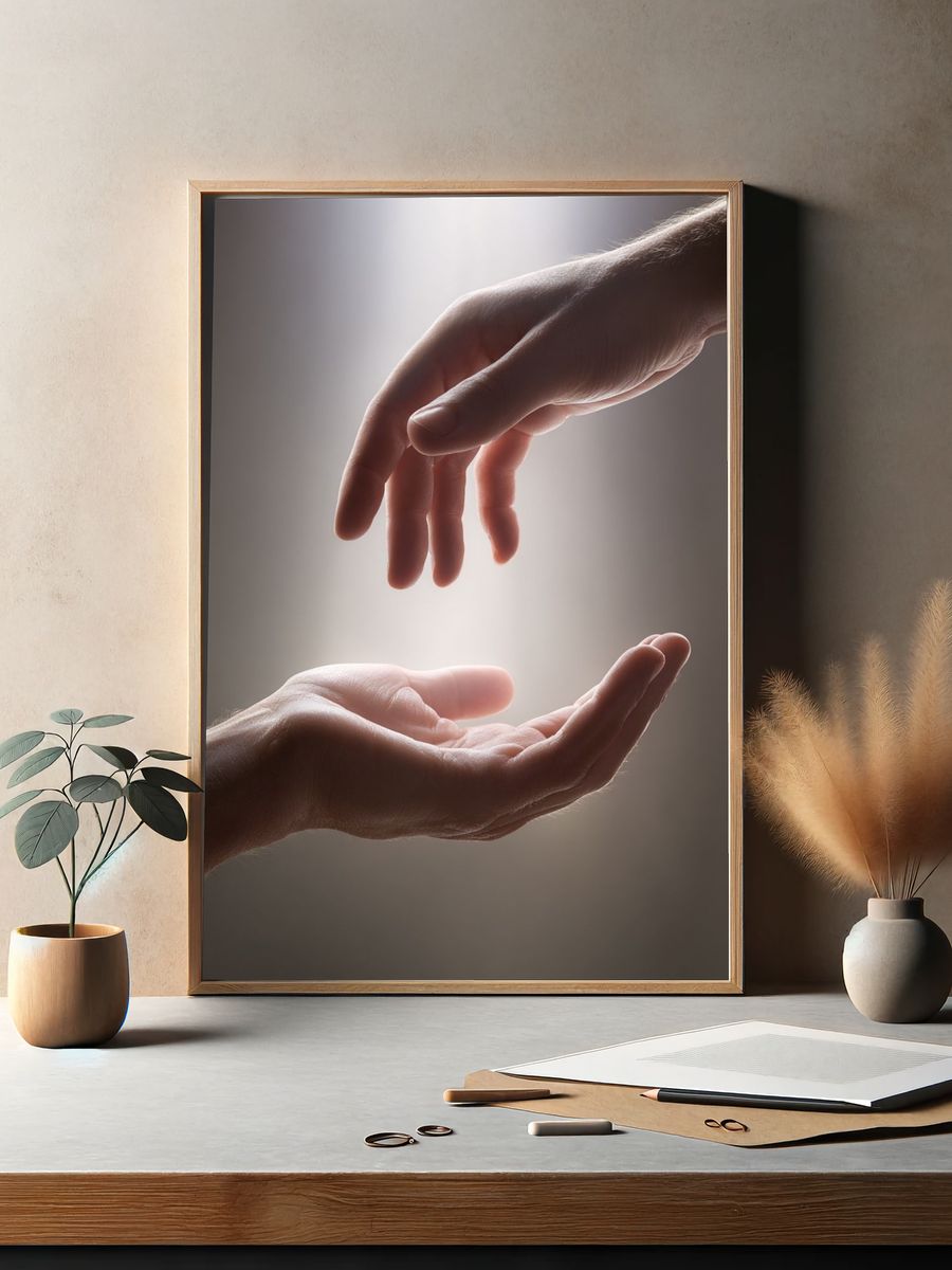 Connecting Hands — Fine Art Print. — room view 2