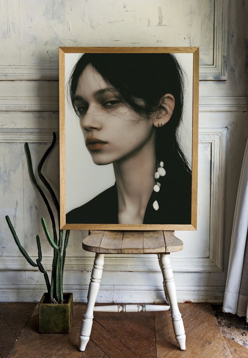 Moody Fashion Portrait Poster. room preview