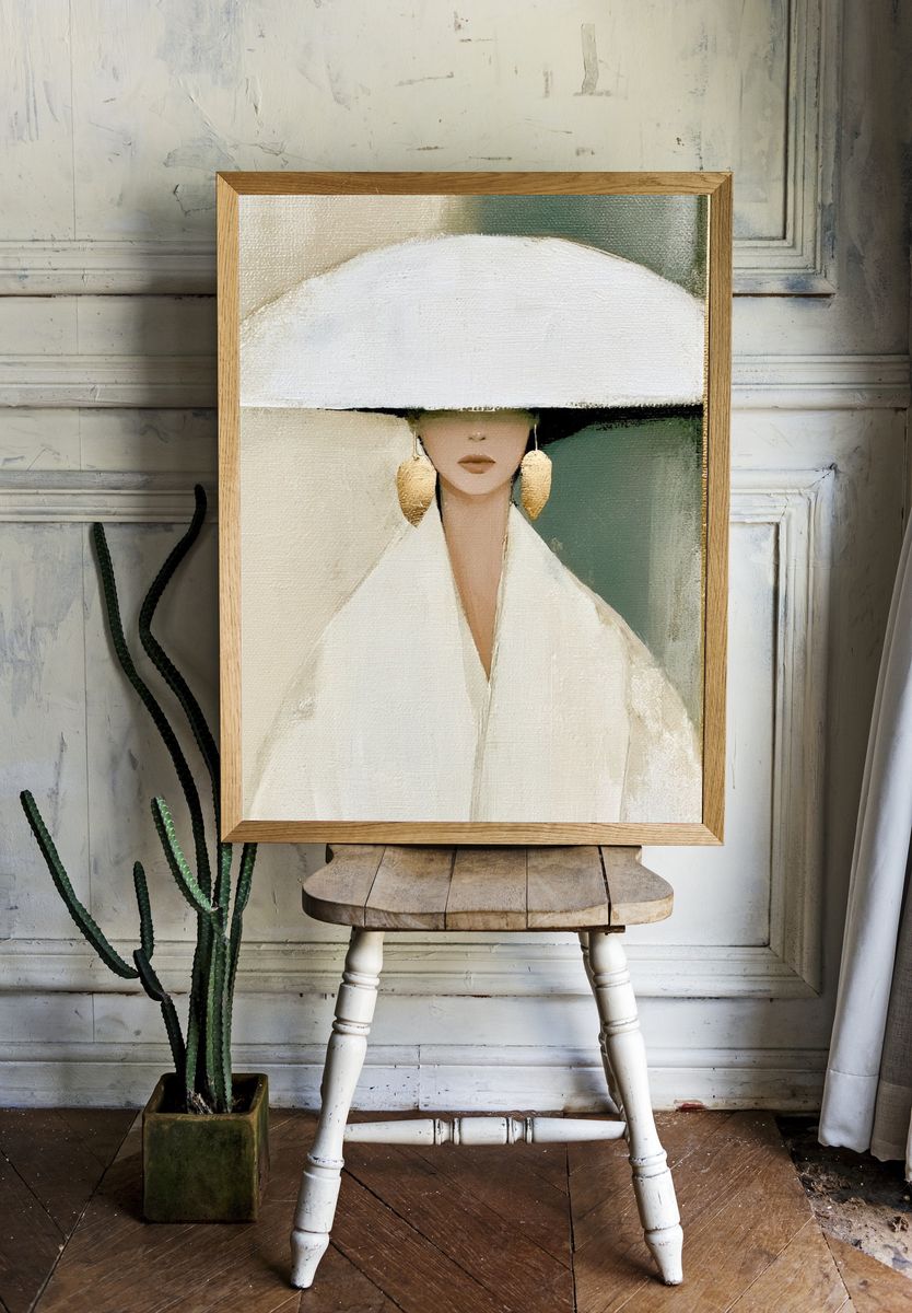 Elegant Woman Portrait Print. — room view 1