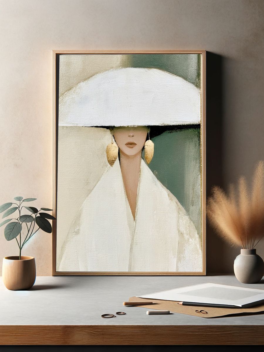 Elegant Woman Portrait Print. — room view 2