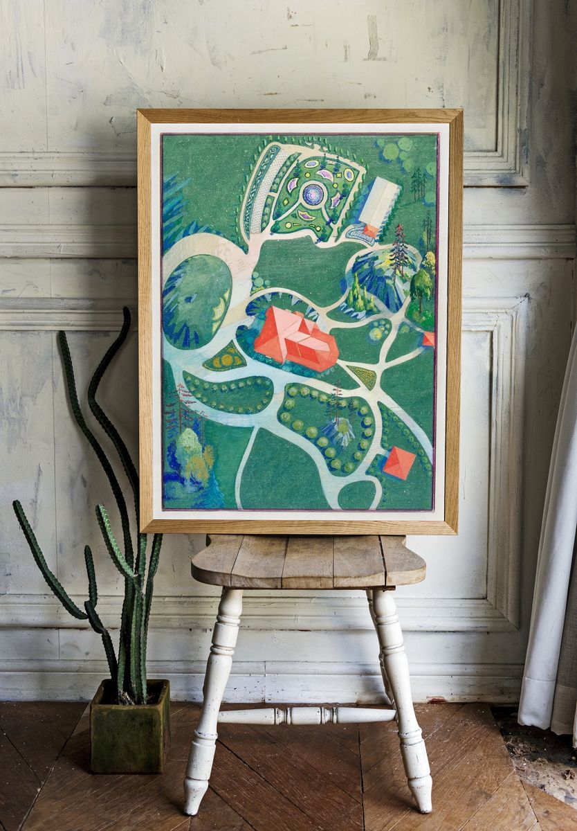 Aerial Garden Landscape — Fine Art Print. room preview