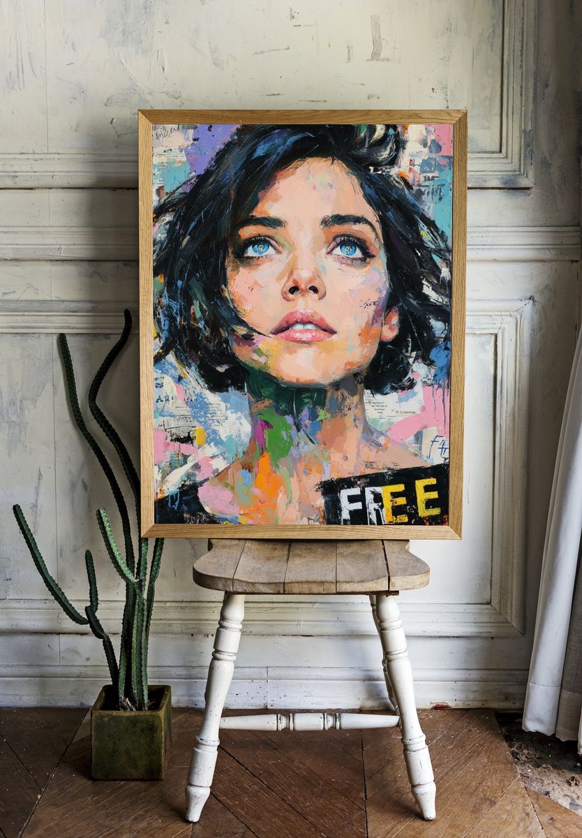 Colorful Woman Portrait Fine-Art Poster. room preview