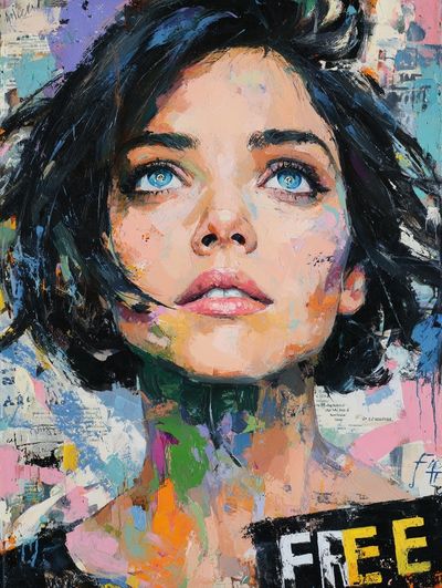 Colorful Woman Portrait Fine-Art Poster. poster print