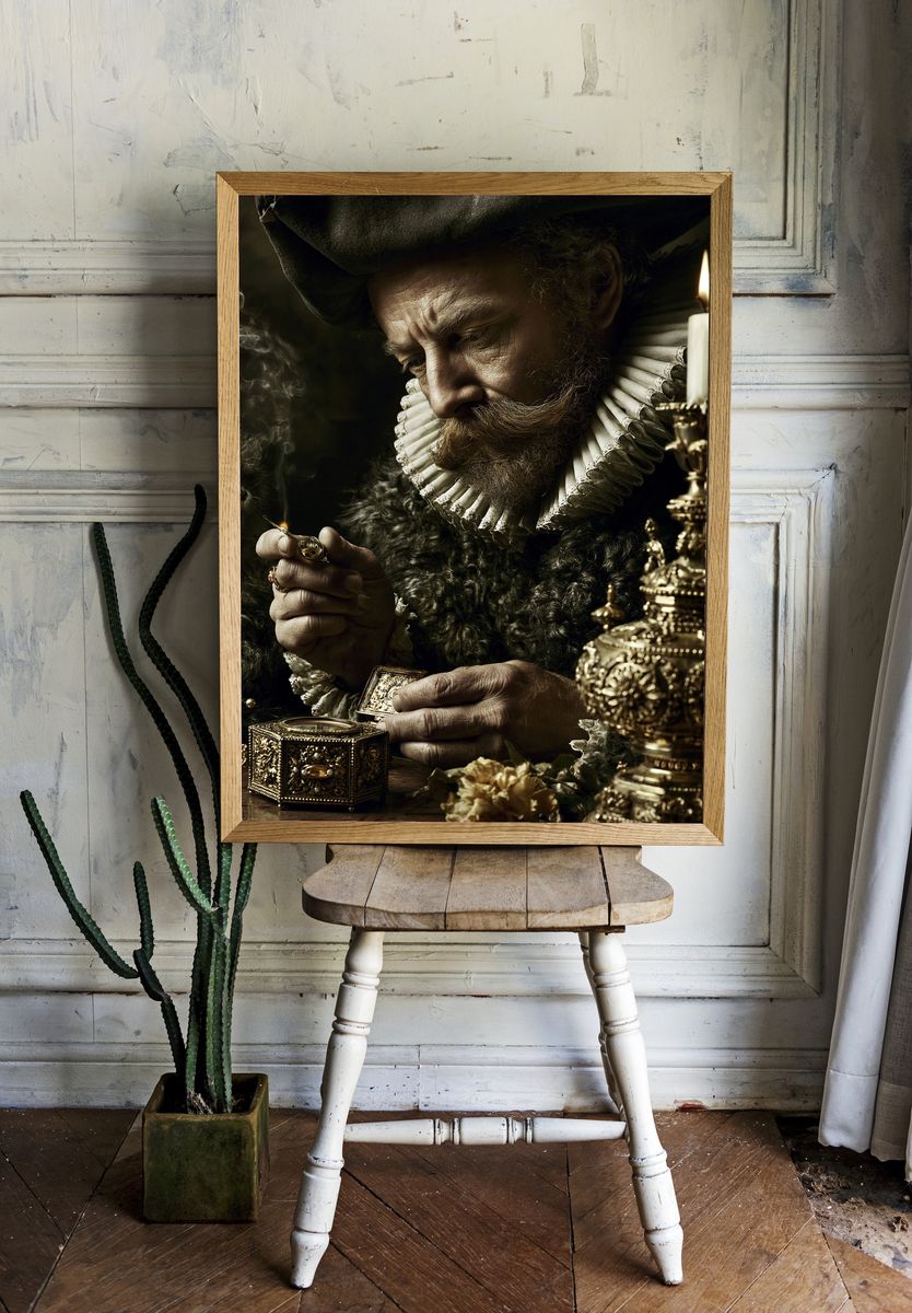 Baroque Scholar Portrait Print. — room view 1