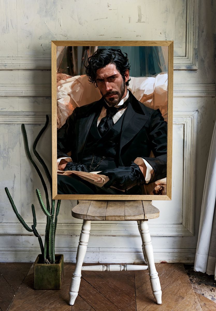 Victorian Gentleman Portrait Print. — room view 1