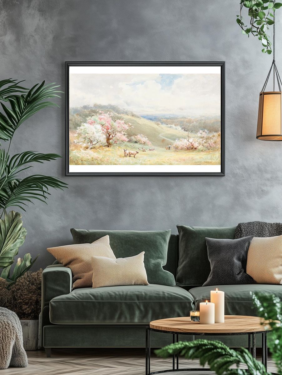 Pastoral Landscape with Sheep — Fine Art Print. — room view 4