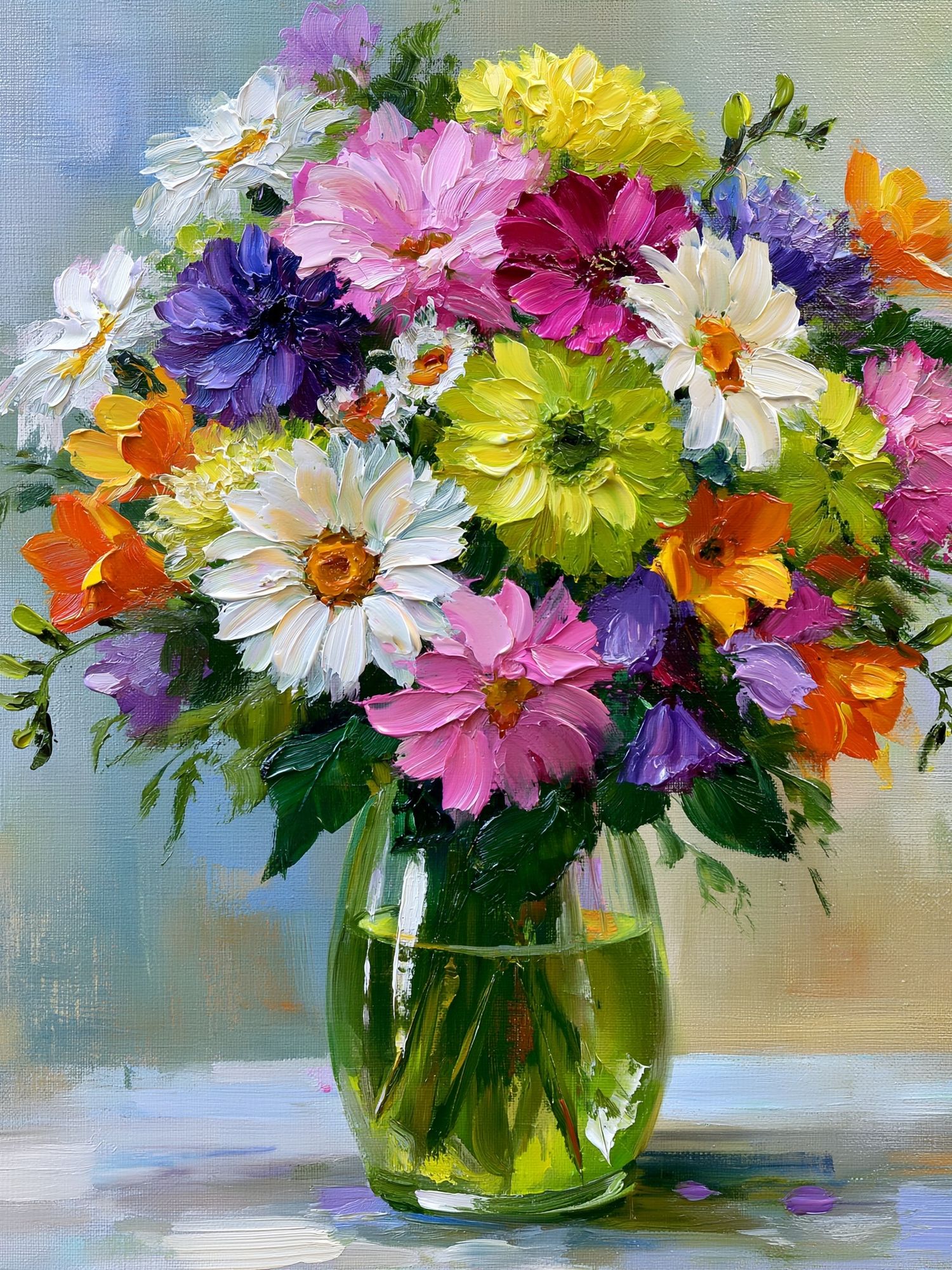 Colorful Floral Bouquet Painting Poster. poster detail