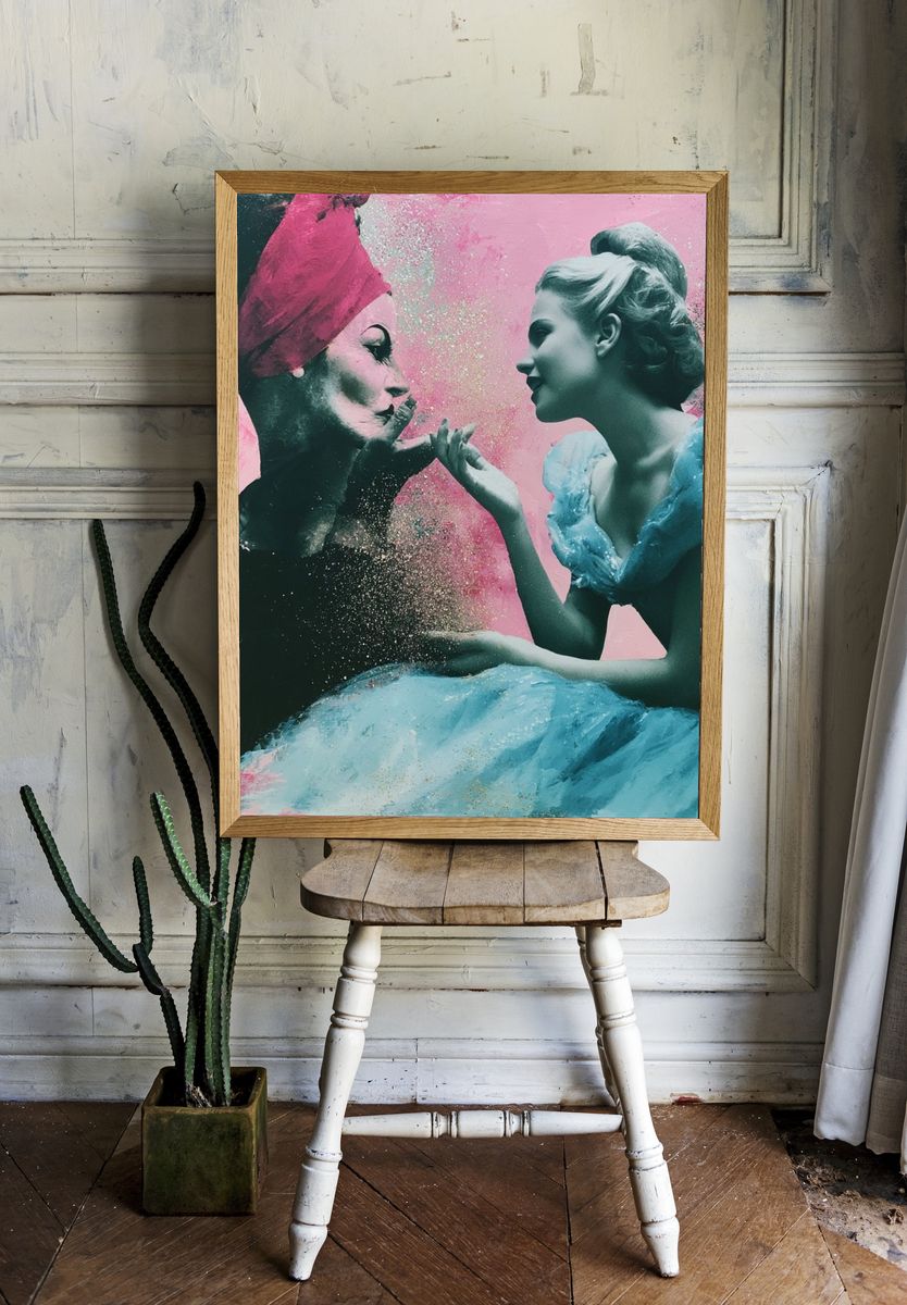Dreamlike Ballet Portrait Print. room preview