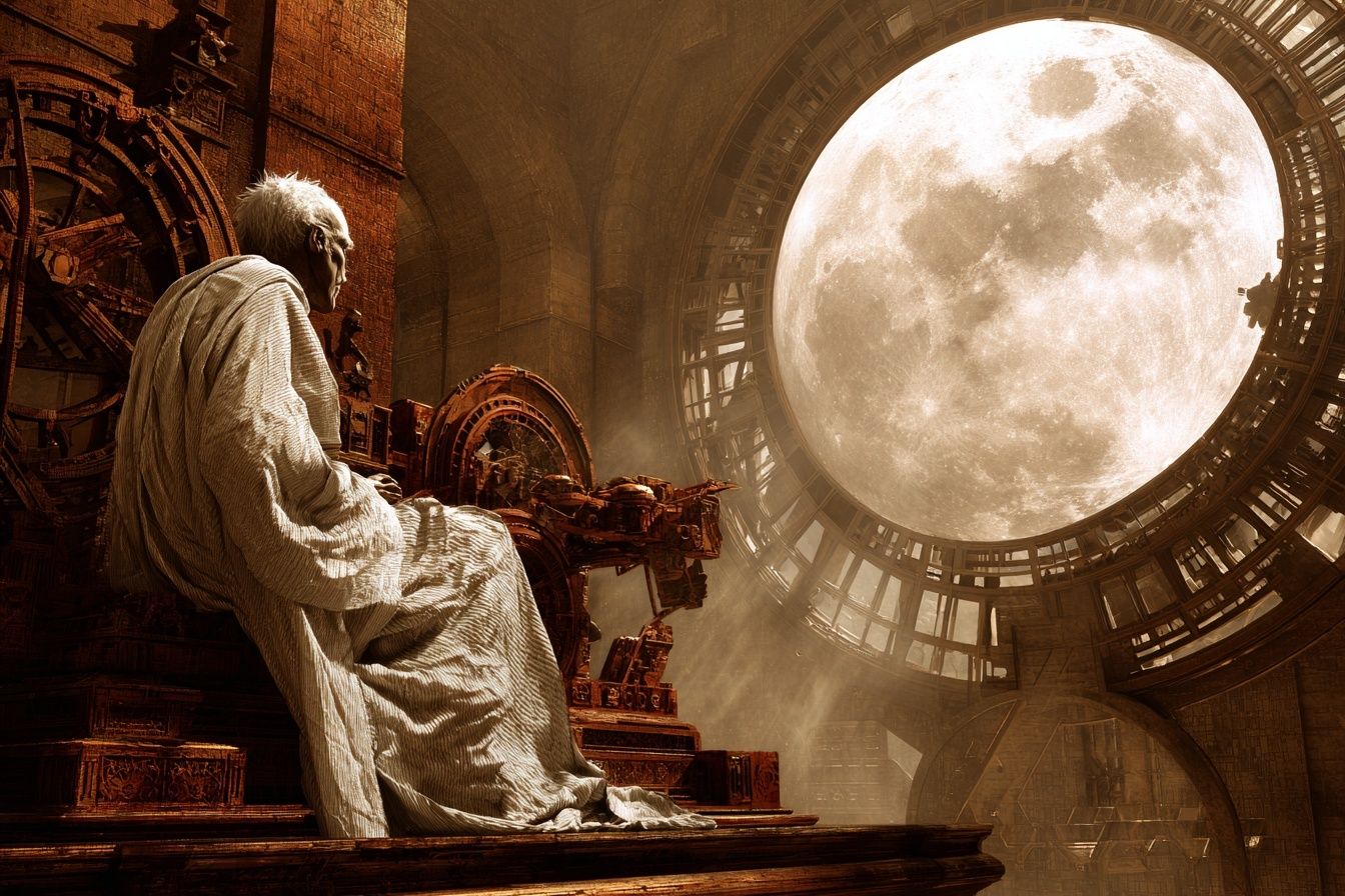 Moonlit Throne Surrealism Poster. poster detail