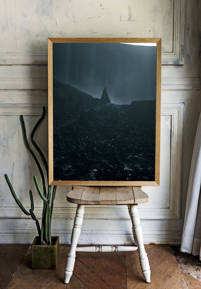 Dark Cloaked Figure — Cinematic Print. — room view 1