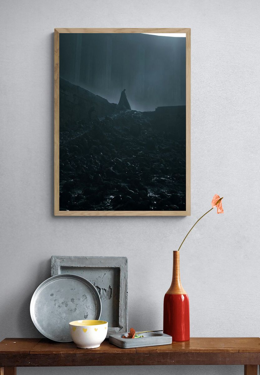 Dark Cloaked Figure — Cinematic Print. — room view 3