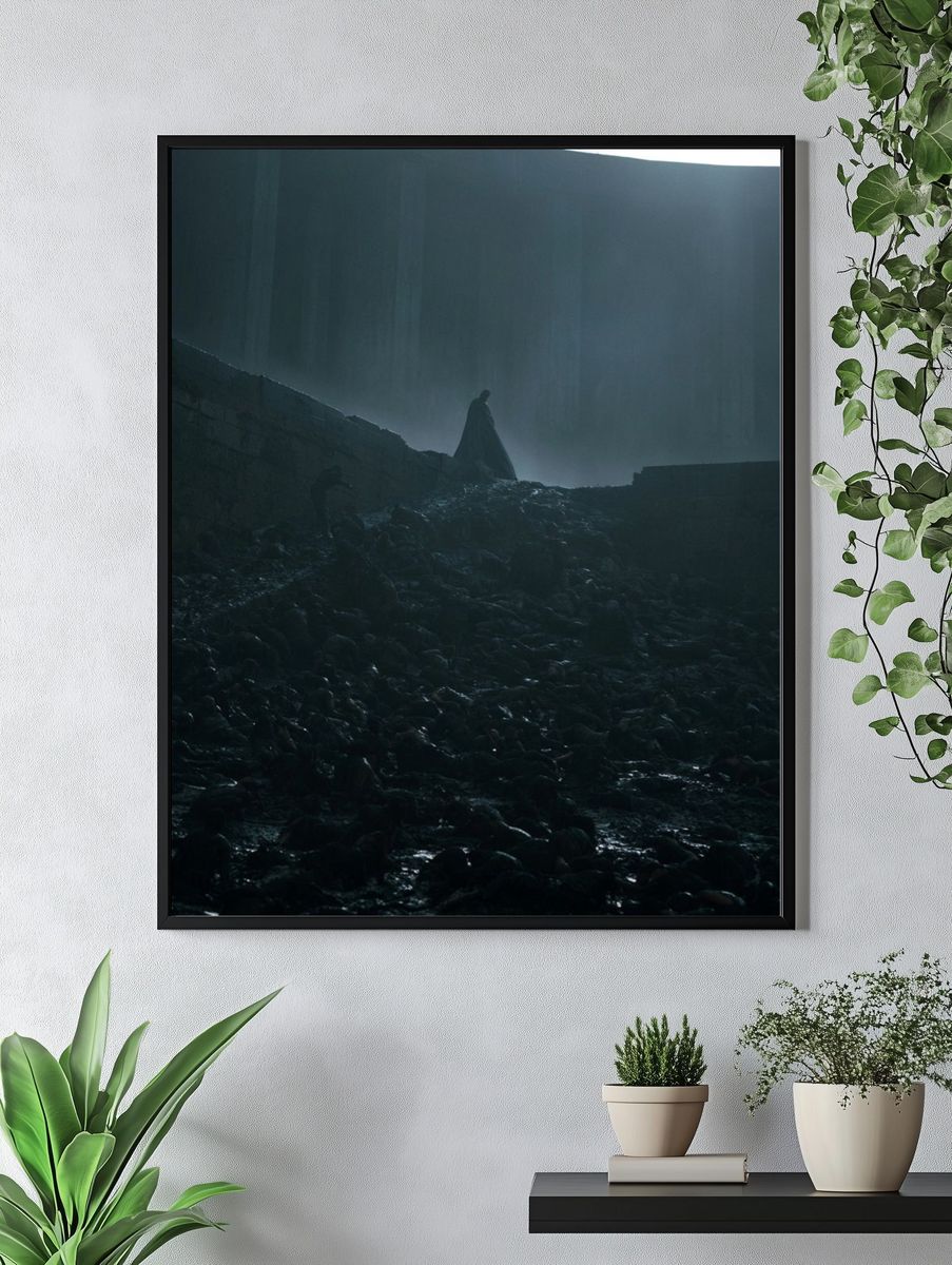Dark Cloaked Figure — Cinematic Print. — room view 4