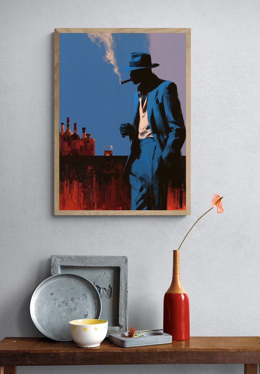 Blue Noir Cigar Lounge Poster. — room view 3