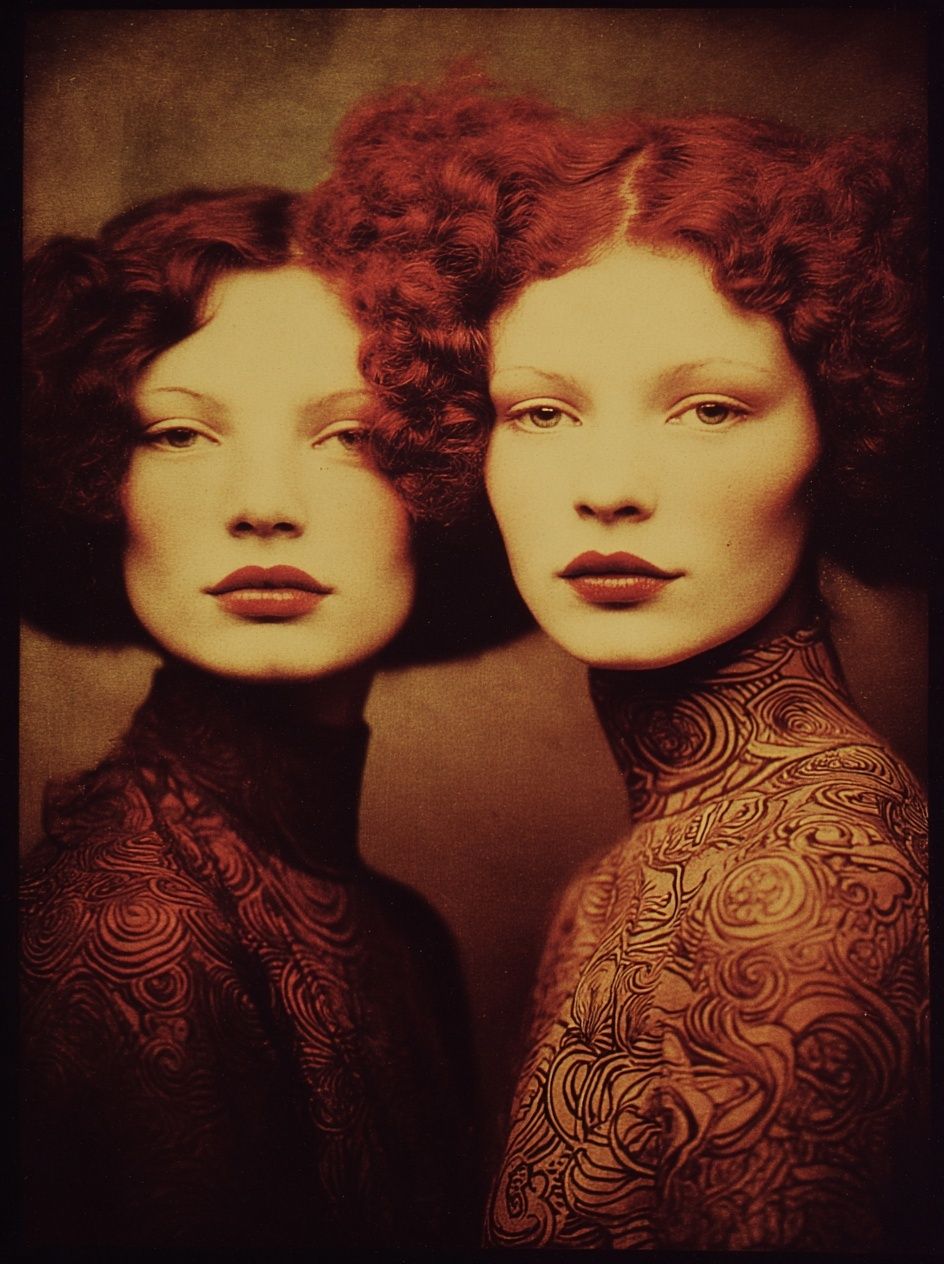 Surreal Red Portrait Print. poster — fine-art art