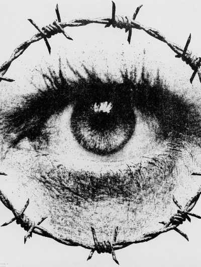 Barbed Wire Eye Typography Print.