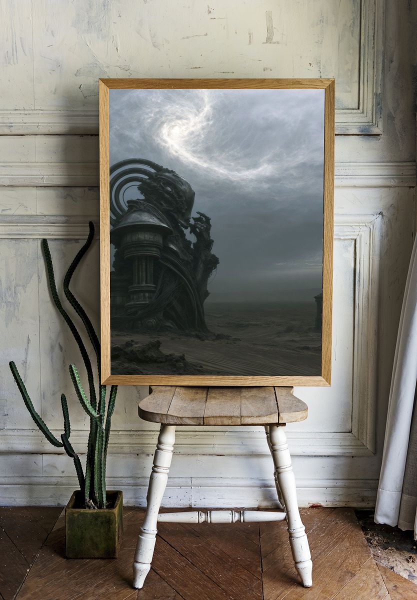 Surreal Desert Ruins Fine-Art Print. room preview