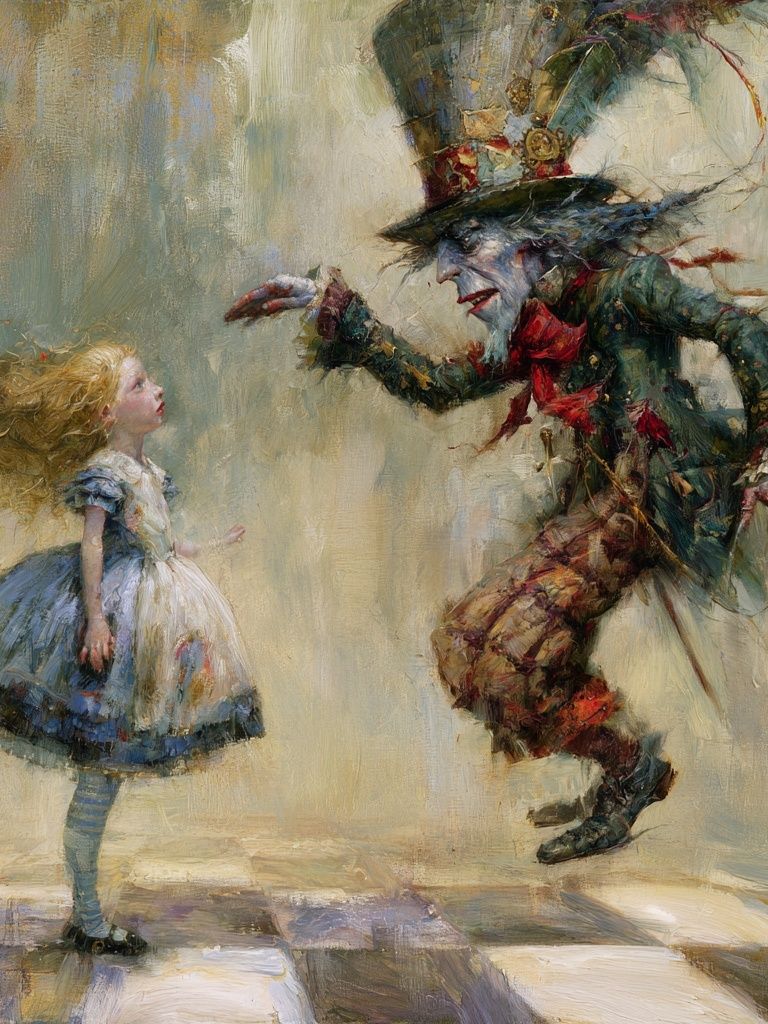Alice and the Mad Hatter Print. poster detail
