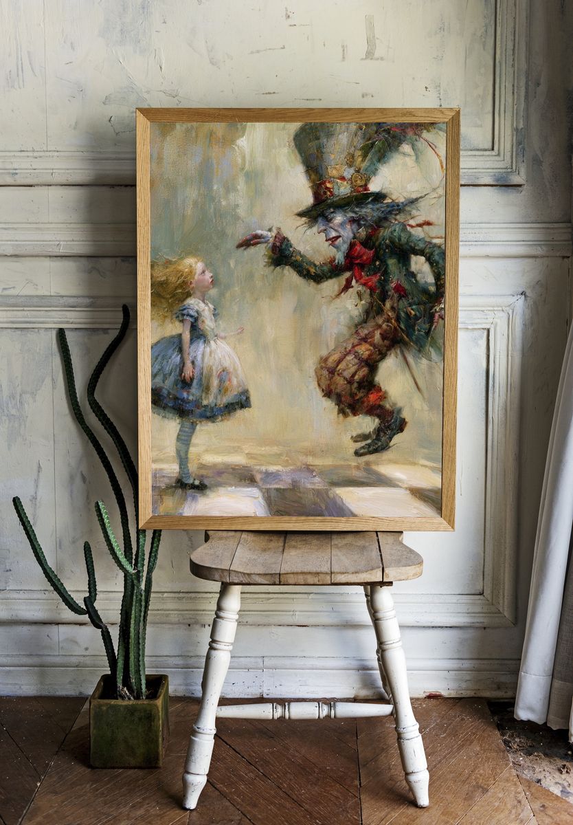 Alice and the Mad Hatter Print. — room view 1