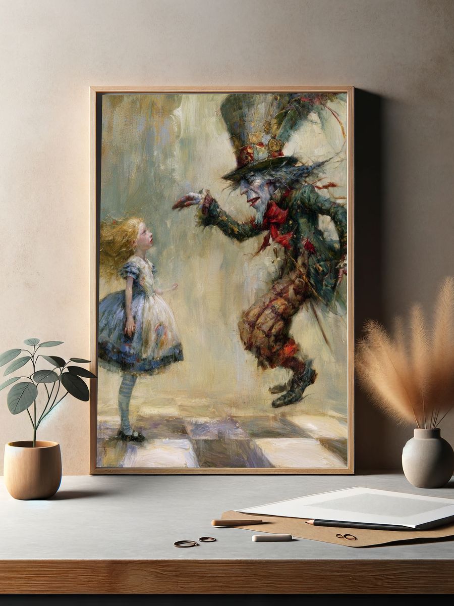 Alice and the Mad Hatter Print. — room view 2