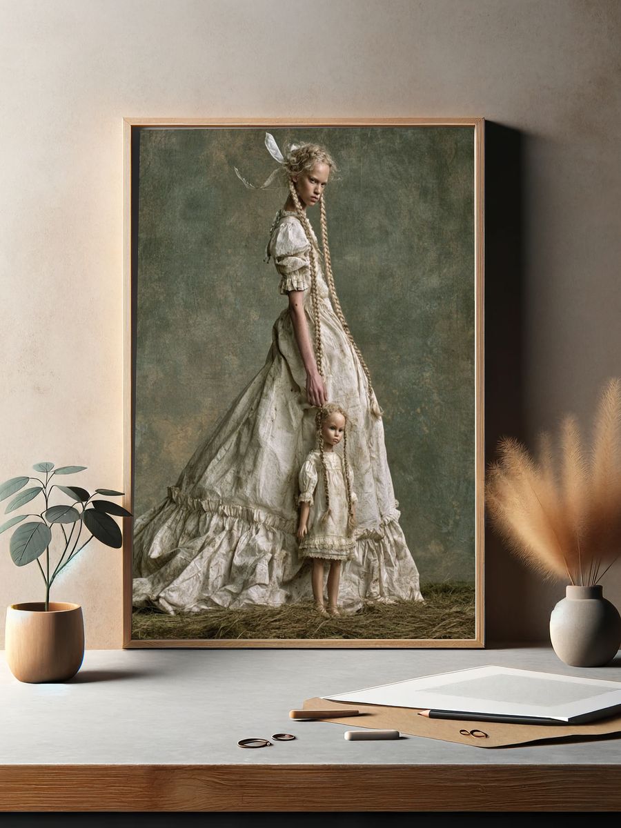 Surreal Doll Portrait Print. — room view 2
