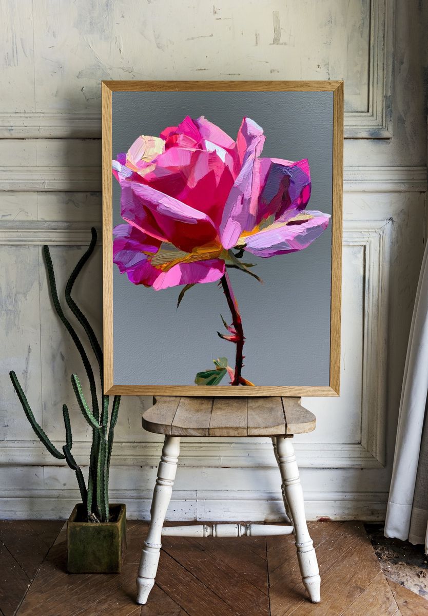 Pink Rose Fine-Art Print. — room view 1