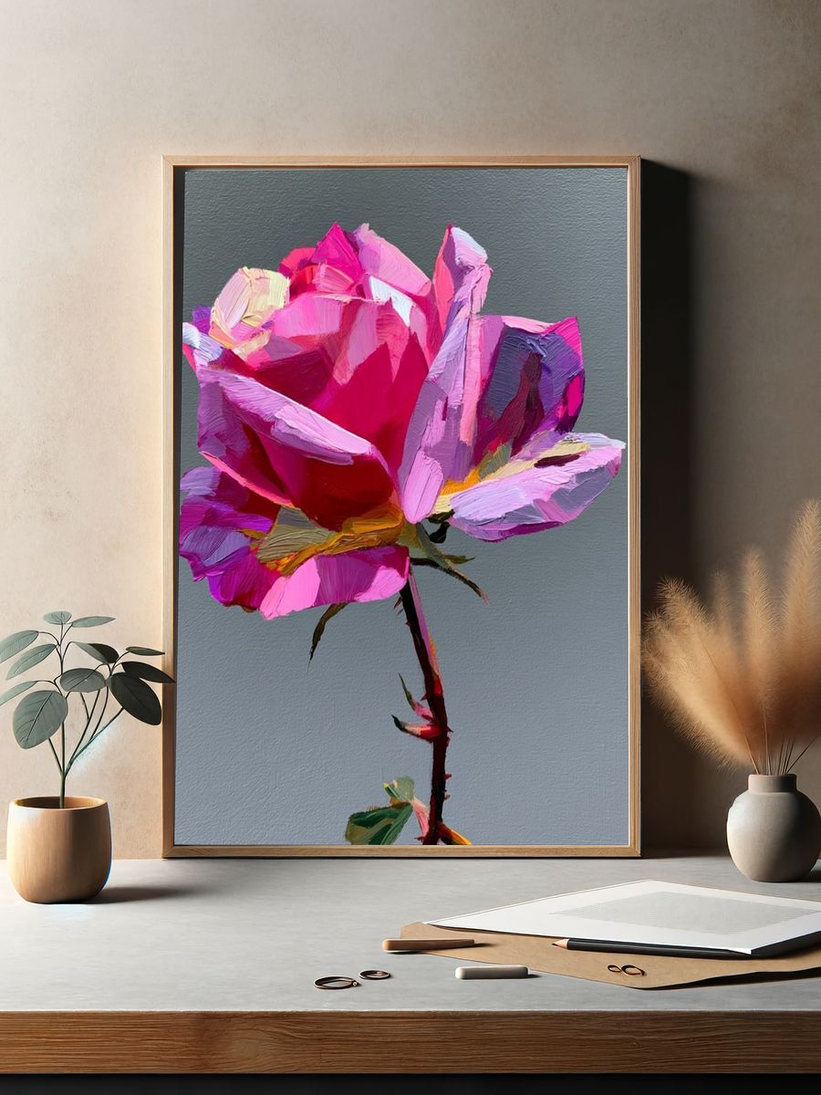 Pink Rose Fine-Art Print. — room view 2