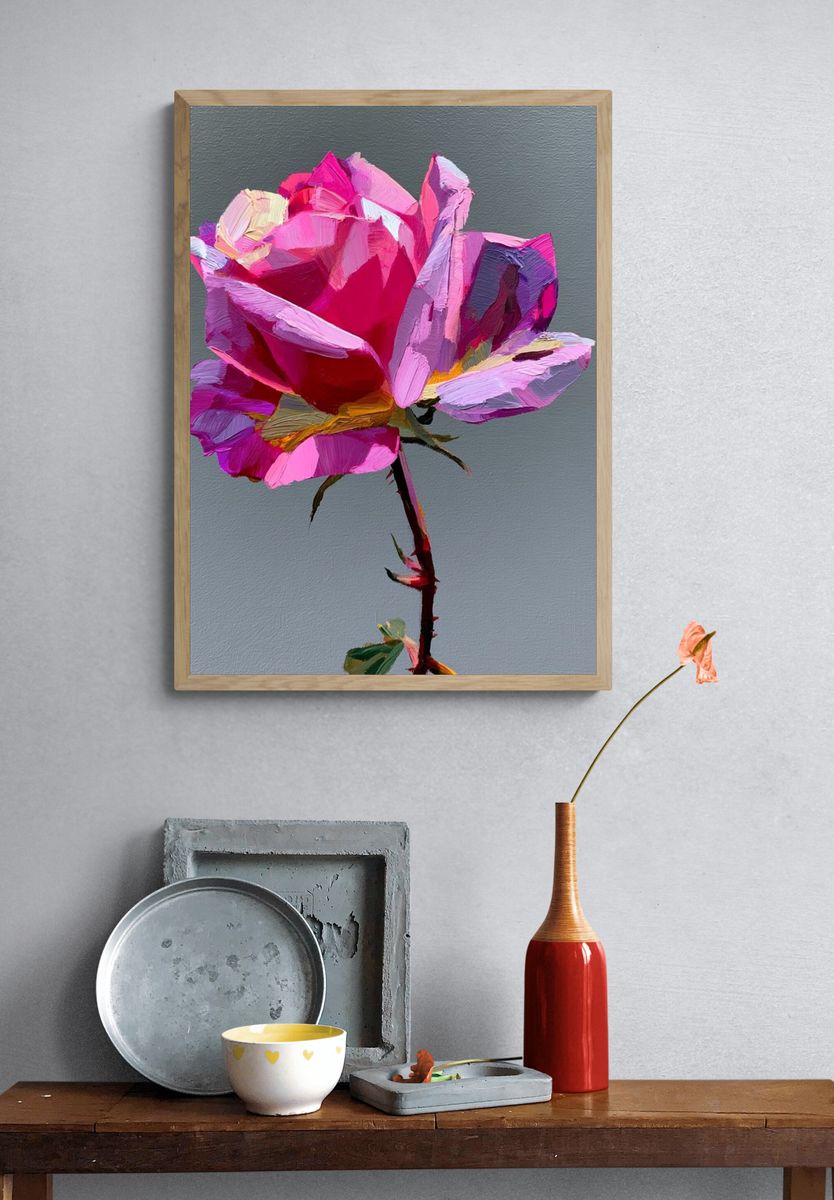 Pink Rose Fine-Art Print. — room view 3