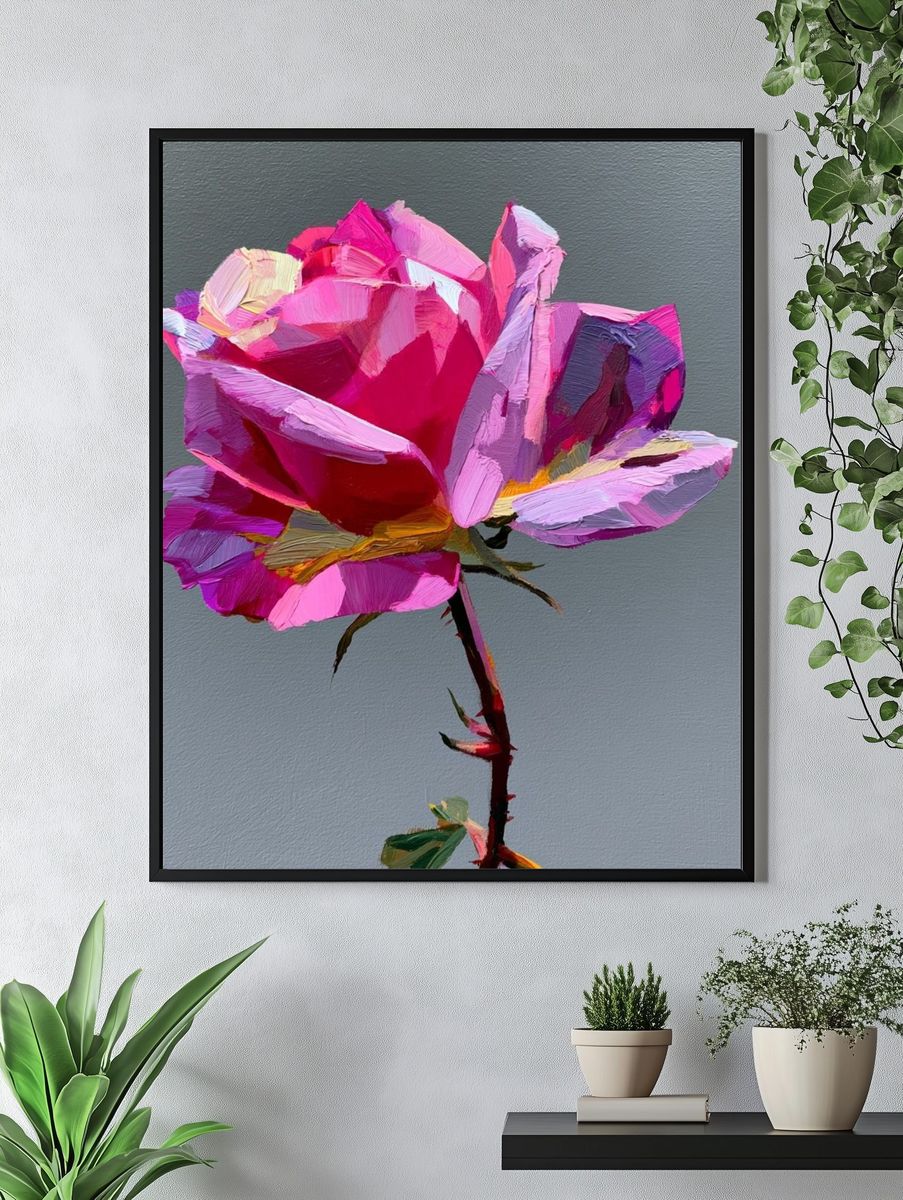 Pink Rose Fine-Art Print. — room view 4