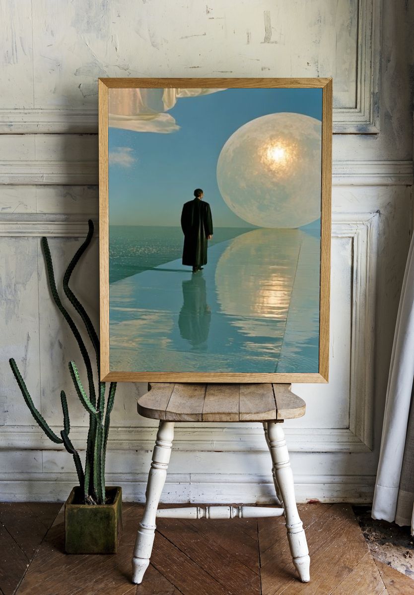 Surreal Moonlit Walk Fine-Art Poster. — room view 1