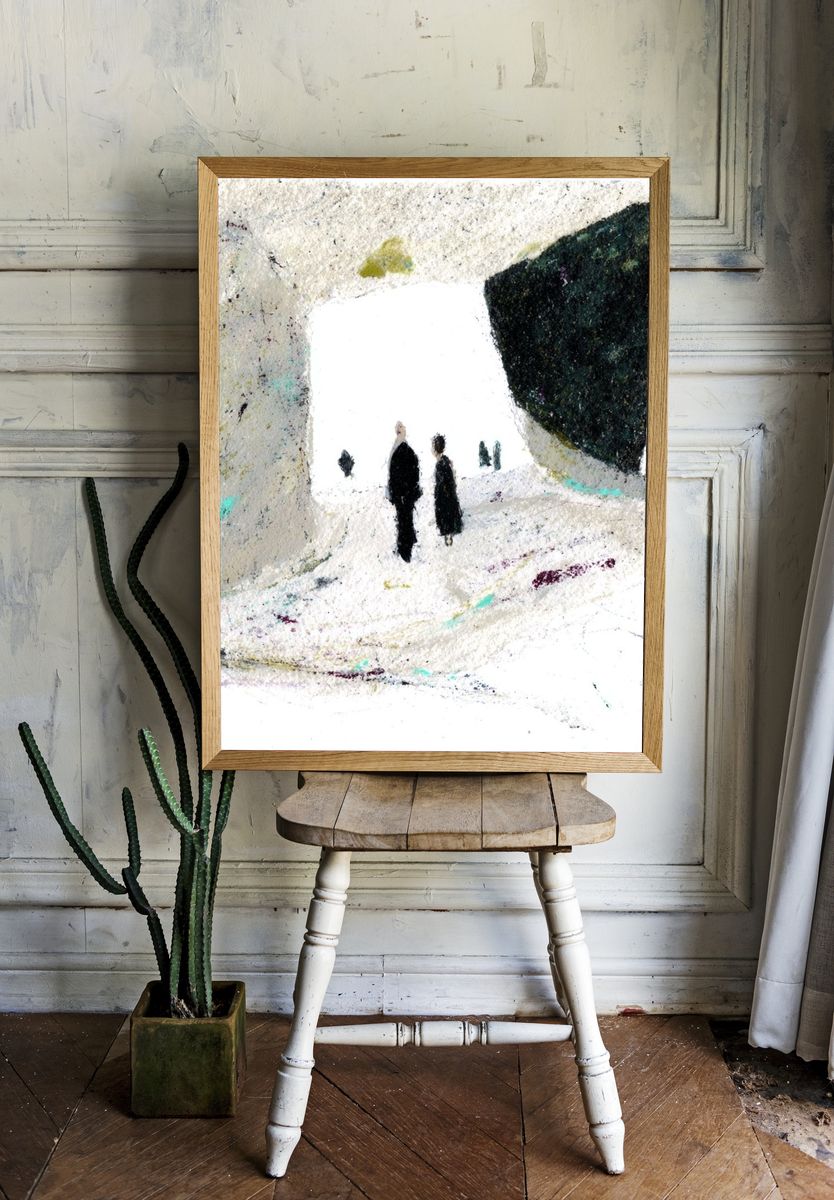 Abstract Figures in White Space Poster room preview