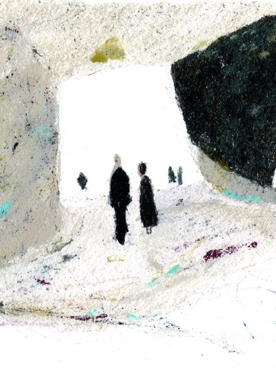 Abstract Figures in White Space Poster. poster