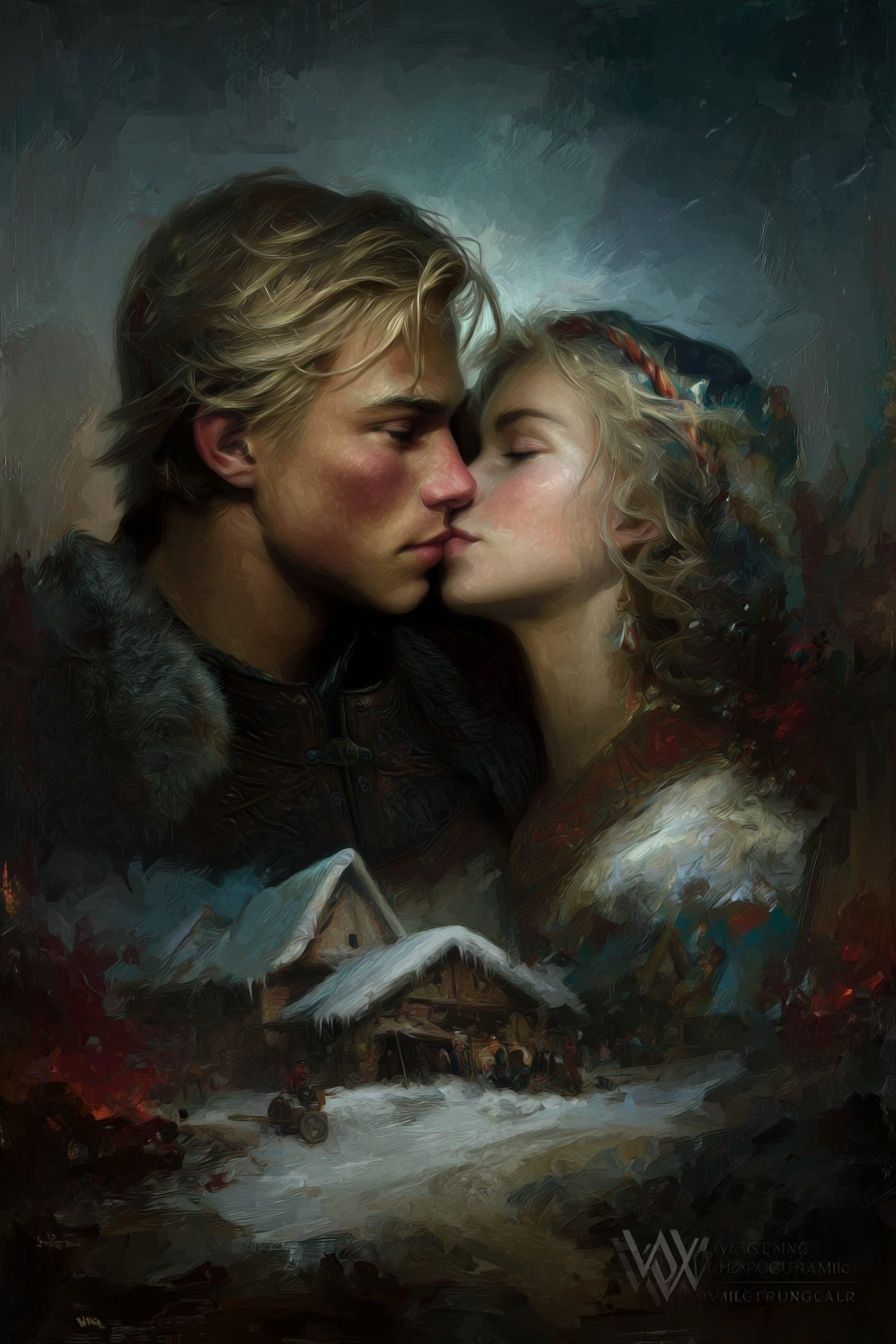 Winter Lovers Fantasy Print. poster detail