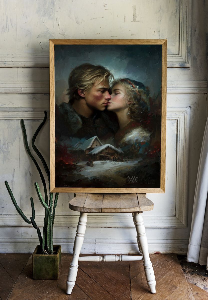 Winter Lovers Fantasy Print. — room view 1