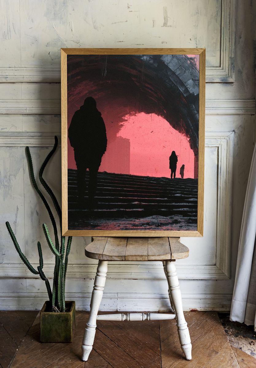 Urban Silhouette Tunnel Poster. — room view 1