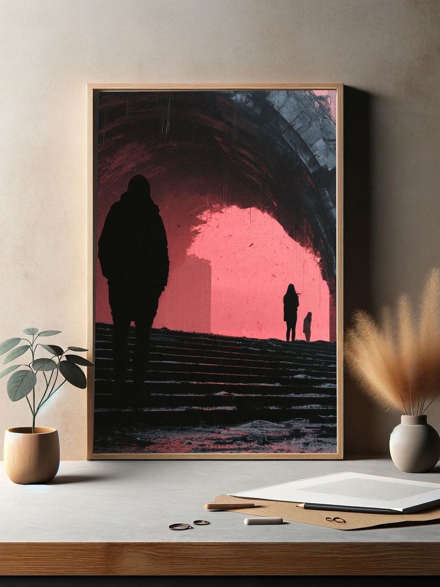 Urban Silhouette Tunnel Poster. — room view 2