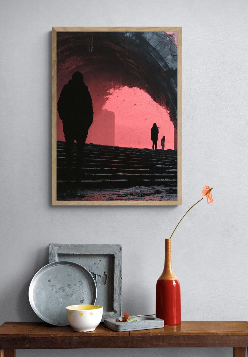 Urban Silhouette Tunnel Poster. — room view 3