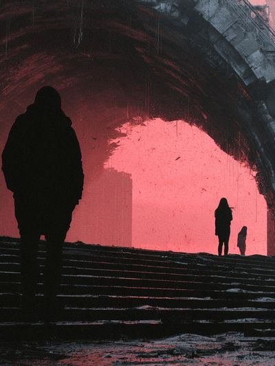 Urban Silhouette Tunnel Poster. poster