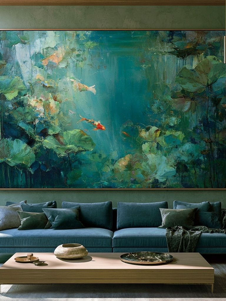 Lotus Pond Abstract Print. poster — fine-art art