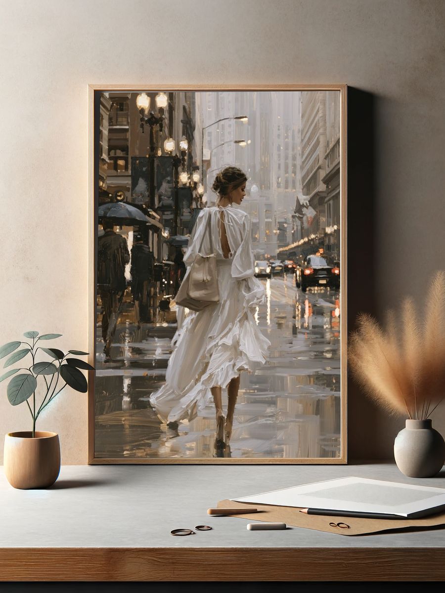 Rainy City Fashion Street Poster. — room view 2